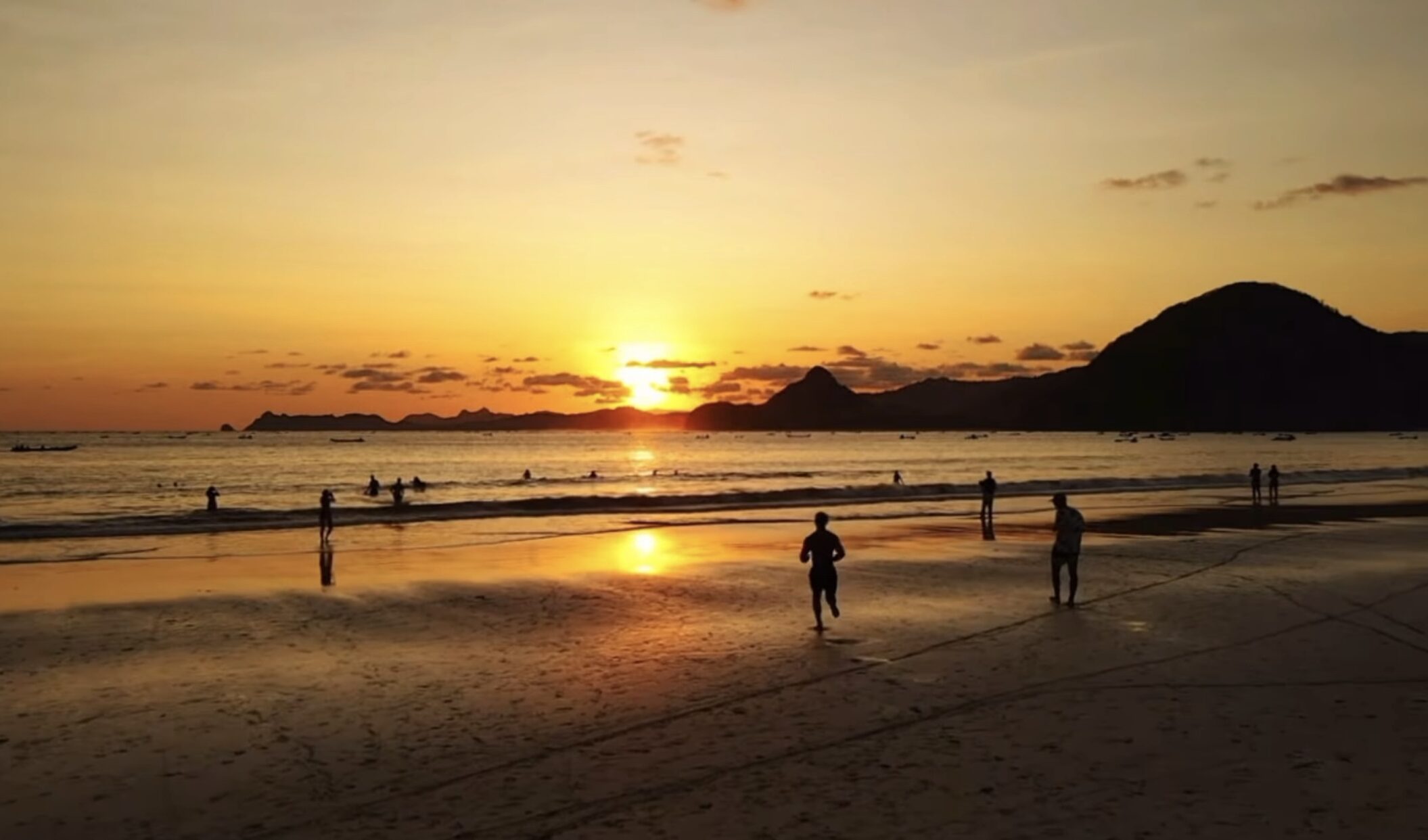 sunset at selong beach lombok