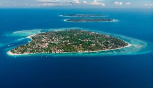 gili islands drone photo